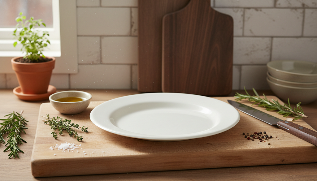 Classic White Melamine Dinner Plate - Durable Round Serving Plate