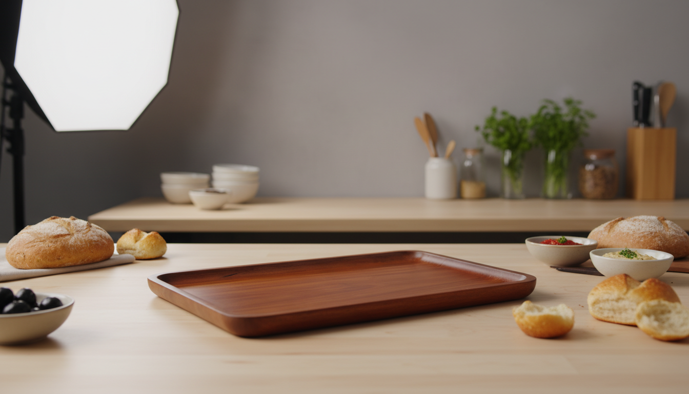 Premium Handcrafted Rectangular Wooden Serving Tray Set - Set of 3