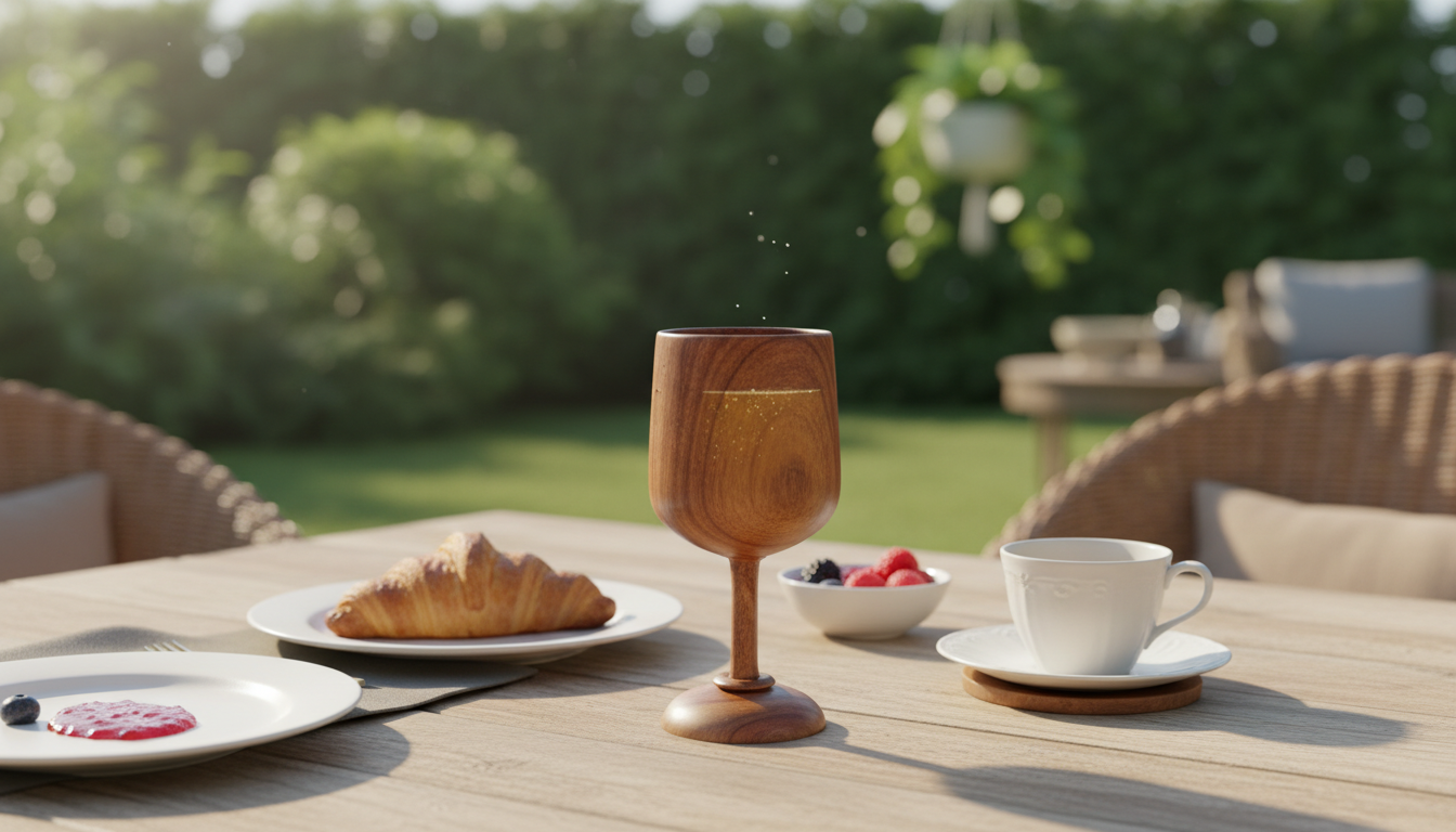 Handcrafted Natural Wood Goblet - Rustic Stemware