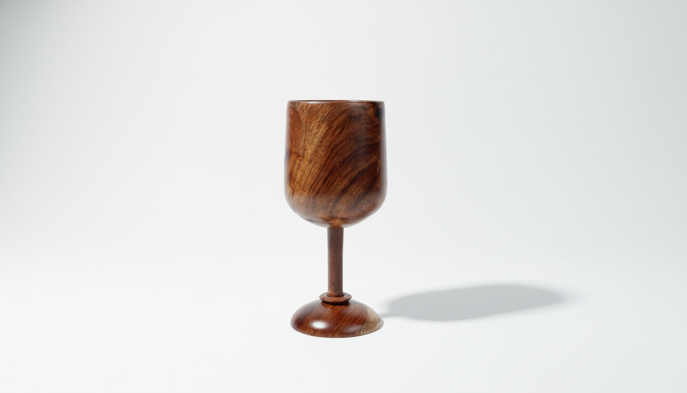 Handcrafted Natural Wood Goblet - Rustic Stemware