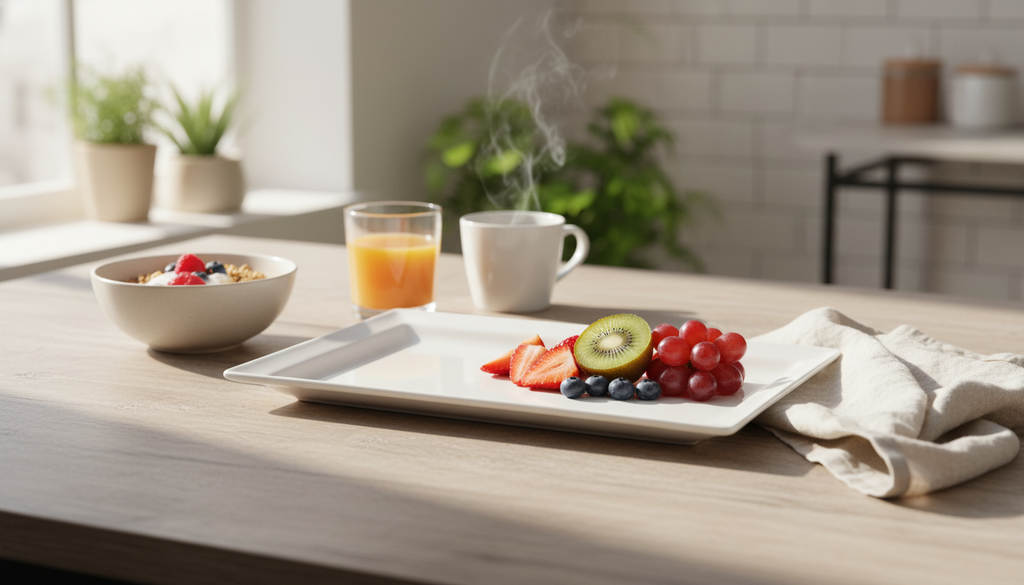 Elegant White Rectangular Porcelain Serving Platter - Modern Minimalist Design