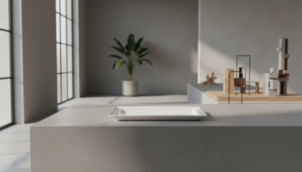 Elegant White Rectangular Porcelain Serving Platter - Modern Minimalist Design