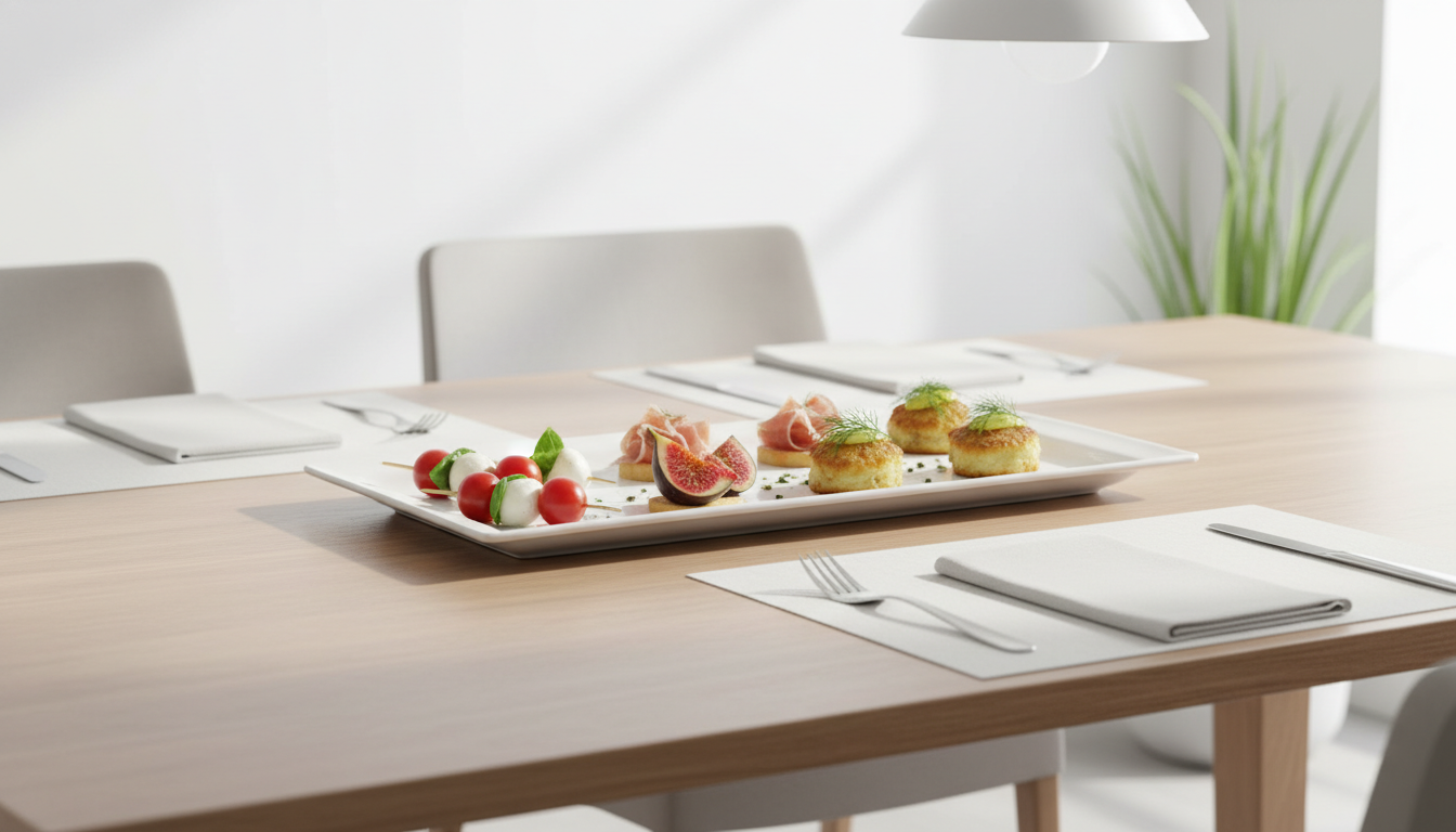 Elegant White Rectangular Porcelain Serving Platter - Modern Minimalist Design